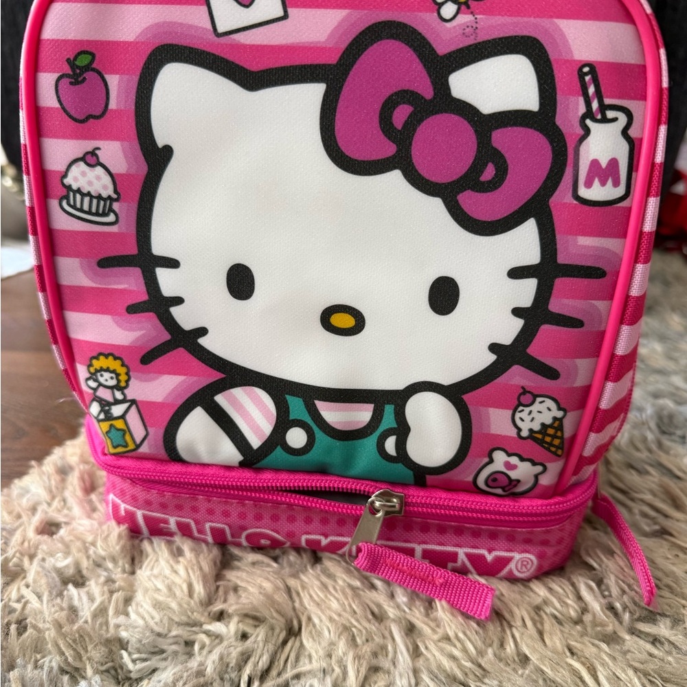 Hello Kitty Pink and White Striped Lunch Bag